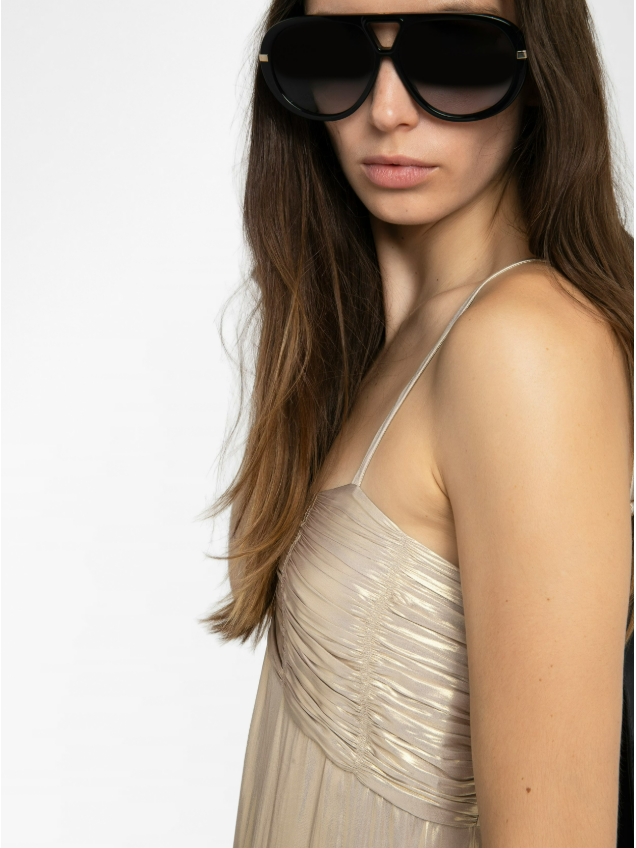 zadig and voltaire gold dress Zadig & Voltaire Rippie Dress in Satin Gold