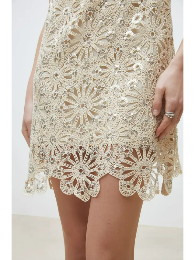 mini dress metallic After Dark Glow Metallic Slinky Mini Dress