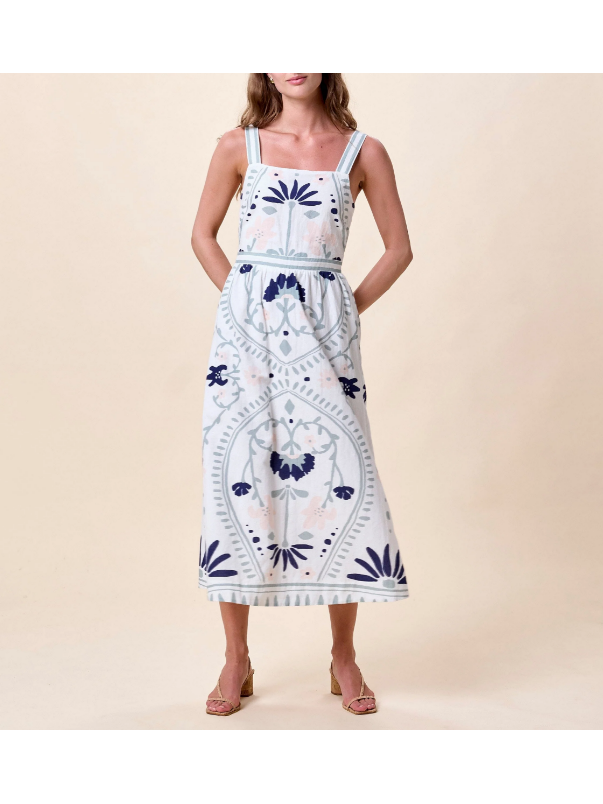 cleobella midi dress Cleobella Carmen Midi Dress in Liliana Blue Surf