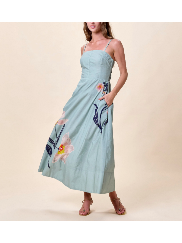 Cleobella Riley Ankle Dress in Moresco Blue Surf Cleobella Riley Ankle Dress in Moresco Blue Surf